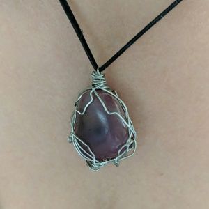 Pink/Purple Hand-Wrapped Stone